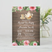 素朴ブライダルシャワーティーパーティの招待状 招待状 (スタンド正面)