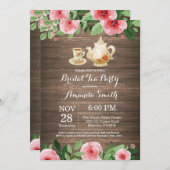 素朴ブライダルシャワーティーパーティの招待状 招待状 (正面/裏面)