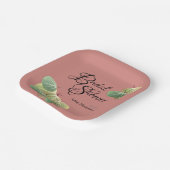 素朴ブライダルシャワー秋《植物》アスペン葉オレンジ ペーパープレート (傾斜あり)