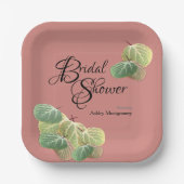 素朴ブライダルシャワー秋《植物》アスペン葉オレンジ ペーパープレート (正面)