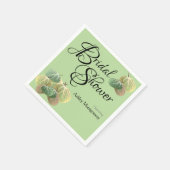 素朴ブライダルシャワー秋《植物》アスペン葉グリーン スタンダードカクテルナプキン (角)