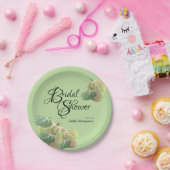 素朴ブライダルシャワー秋《植物》アスペン葉グリーン ペーパープレート (パーティー)