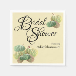 素朴ブライダルシャワー秋《植物》アスペン葉黄色 スタンダードカクテルナプキン