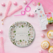 素朴ブライダルシャワー赤面バラリースフローラ ペーパープレート (パーティー)