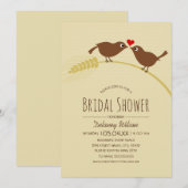 素朴ブライダルシャワー|カントリーラブバードテンプレート 招待状 (正面/裏面)