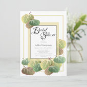素朴ブライダルシャワー《植物》アスペンバークと葉 招待状 (スタンド正面)