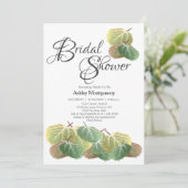 素朴ブライダルシャワー《植物》アスペンバークと葉 招待状 (スタンド正面)