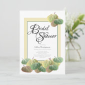 素朴ブライダルシャワー《植物》アスペンバーク葉ーイエロー 招待状 (スタンド正面)