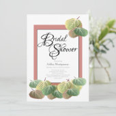 素朴ブライダルシャワー《植物》アスペンバーク葉 招待状 (スタンド正面)