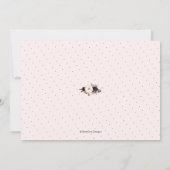 素朴ブライダルシャワー、水彩画ブルゴーニュリース 招待状 (裏面)