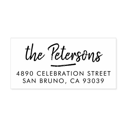 素朴ブラシスクリプトファミリ名と差出人住所 ラバースタンプ (インプリント)