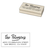 素朴ブラシスクリプトファミリ名と差出人住所 ラバースタンプ (押印)