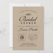 素朴ブラック&クラフト | エレガントブライダルシャワー 招待状 (正面)