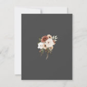 素朴ブラック&ピーチフローラ結婚ズ・サンキュー サンキューカード (裏面)