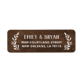 素朴ブランチフェイクウッド結婚ズ差出人住所 ラベル (正面)