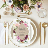 素朴ブルゴーニュのクラフトカラフルフローラ枠 セーブザデート