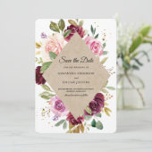 素朴ブルゴーニュのクラフトカラフルフローラ枠 セーブザデート (スタンド正面)