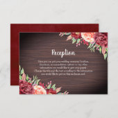 素朴ブルゴーニュフローラウォーター結婚カラー エンクロージャーカード (正面/裏面)