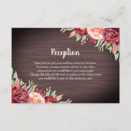 素朴ブルゴーニュフローラウォーター結婚カラー エンクロージャーカード