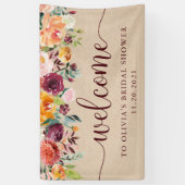 素朴ブルゴーニュフローラオンクラフトルック | ようこそ 横断幕 (縦)