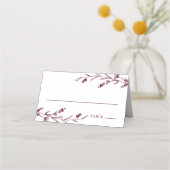 素朴ブルゴーニュフローラ山花結婚の プレイスカード (正面)