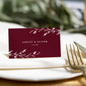 素朴ブルゴーニュフローラ山花結婚の プレイスカード