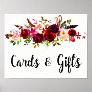 素朴ブルゴーニュフローラ水結婚色の徴候 ポスター