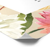 素朴ブルゴーニュベージュ結婚フローラ席 ポスター (角)