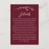 素朴ブルゴーニュ山結婚花詳細 エンクロージャーカード (正面)