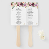 素朴ブルゴーニュ水彩の花と金ゴールド ハンドファン (正面&裏面)