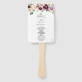 素朴ブルゴーニュ水彩の花と金ゴールド ハンドファン (正面)