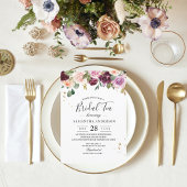 素朴ブルゴーニュ水彩の花と金ゴールド 招待状