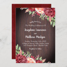 素朴ブルゴーニュ水彩フローラの結婚葉