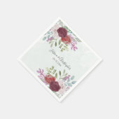 素朴ブルゴーニュ水彩フローラ結婚ズ スタンダードカクテルナプキン (角)