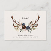 素朴ブルゴーニュ海軍フローラ結婚植物学 エンクロージャーカード (正面)