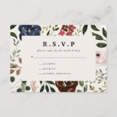 素朴ブルゴーニュ海軍フローラ結婚植物学 エンクロージャーカード (裏面)