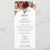 素朴ブルゴーニュ焼きオレンジ結婚フローラのメニュー プログラム (正面)