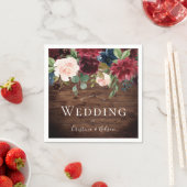 素朴ブルゴーニュ赤ワイン結婚花 スタンダードカクテルナプキン (インサイチュ)