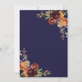 素朴ブルゴーニュ黄フローラ結婚の幾何学的 招待状 (裏面)