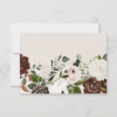 素朴ブルゴーニュ,ピンク,緑の結婚フローラ セーブザデート (裏面)