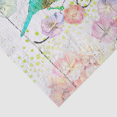 素朴ブルーバードピンクアジサイフローラモノグラムの 薄葉紙 (詳細)