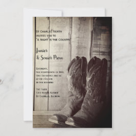 素朴ブーツカントリージュニア/シニアプロム 招待状