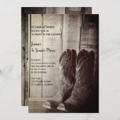 素朴ブーツカントリージュニア/シニアプロム 招待状 (正面/裏面)