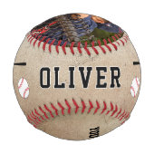 素朴プレイヤーのシルエット名写真 野球ボール (裏面)