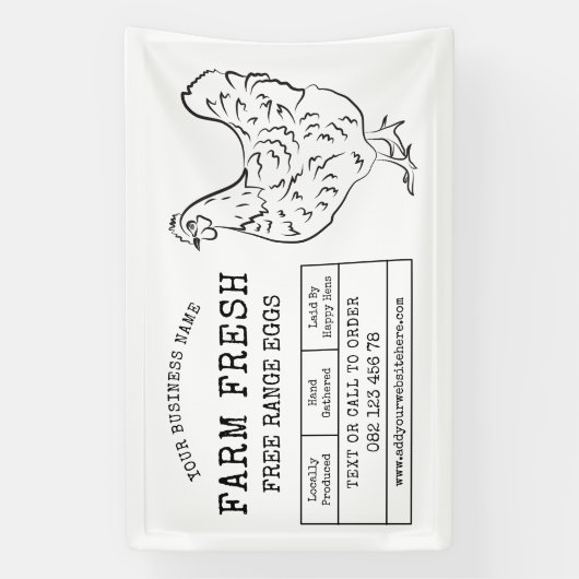 素朴ヘンファームフレッシュエッグマーケティング 横断幕 (縦)