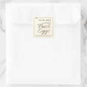 素朴ヘン金ゴールド文字生卵シール スクエアシール (バッグ)