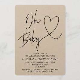 素朴ベビーシャワー招待状オベビー 招待状