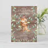 素朴ベビーリスとママ赤ちゃんシャワー 招待状 (スタンド正面)