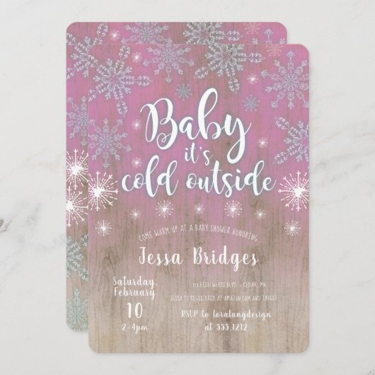 素朴ベビー外は冷たいシャワー招待状 招待状 (正面/裏面)