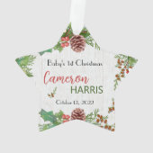 素朴ベビー第1回クリスマス最高のギフト写真カスタム写真 オーナメント (裏面)